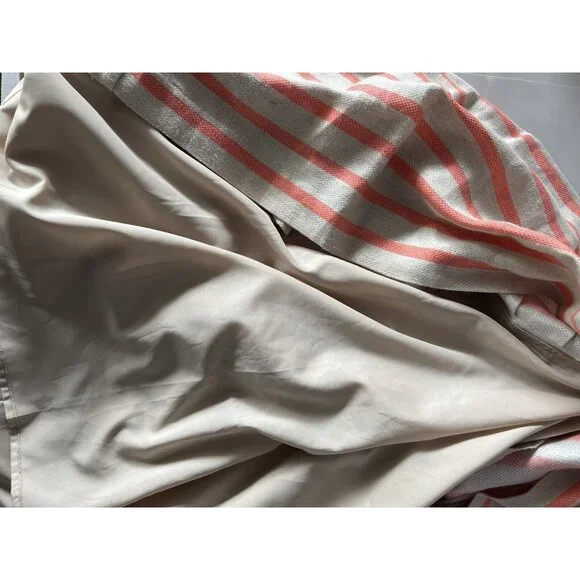 Banana Republic Dress 10 Coral Striped Linen Blend A-Line Halter Sleeveless - Picture 13 of 13